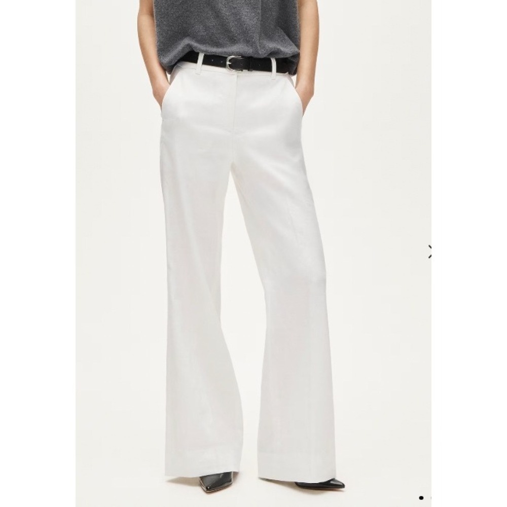 NEW J.Crew Carolina Wide Leg Linen Blend Pants White Tall Size 6T Coastal Preppy